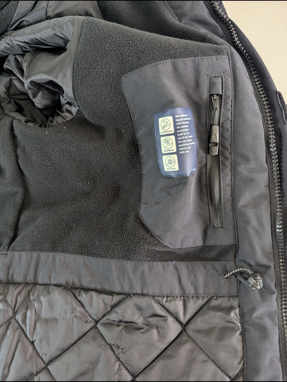 Lands’ End Black Insulated Squall Parka Jacket Hooded Waterproof Coat Mens Small - Picture 9 of 12